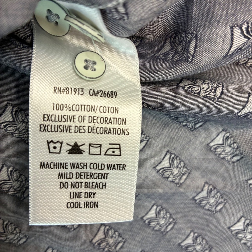 Robert Graham Shirt Mens XL Grey Tiki Mask Tailored Fit Cotton Button Down Long - Picture 5 of 8